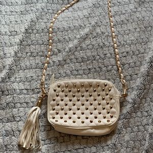 Small Cream and Gold Crossbody